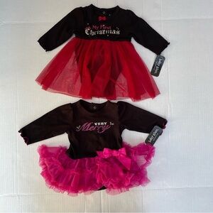 Christmas Baby Dress Set - Black and Red NWT